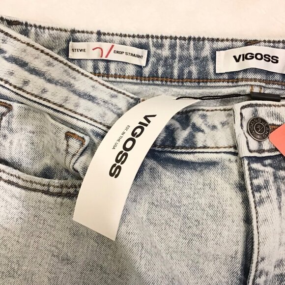 Vigoss 29 (8) NWT Stevie Crop Straight High Rise Women’s Jeans Distressed - Picture 8 of 12